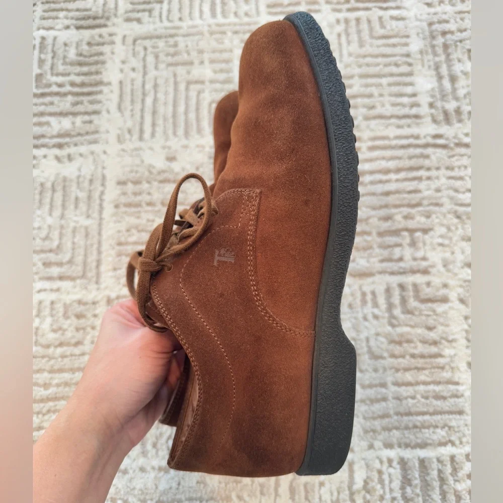Tod's Men’s Derby Loafers‎ Suede Leather Lace up Size 7.5